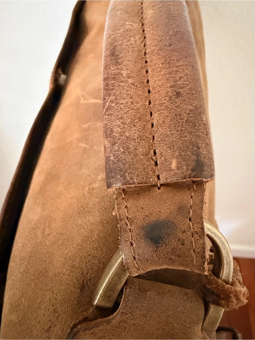 Wilsons Leather Vintage Canvas Laptop Messenger Bag Briefcase Satchel Brown